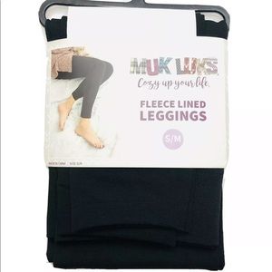 Muk Luks Fleece Lined Leggings Black Sz Sm/Med New